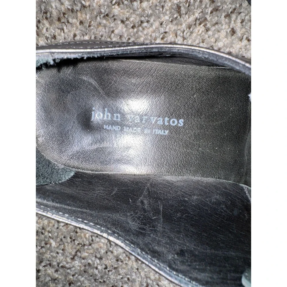 John Varvatos‎ Sz 12 Mens Black Leather Cap Oxford Dress Shoes Made in Italy